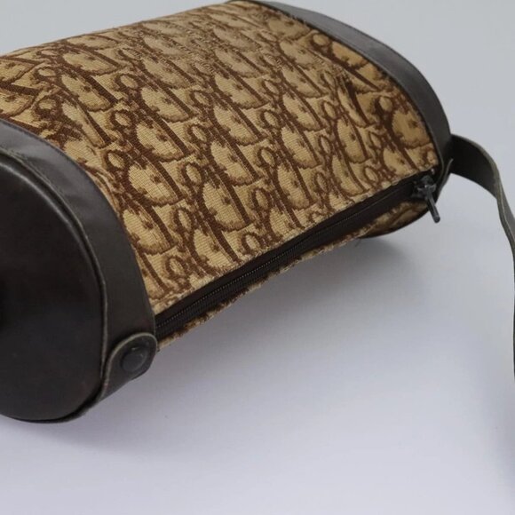 Christian Dior Trotter Canvas Shoulder Bag Beige Brown gold Auth - Picture 8 of 16